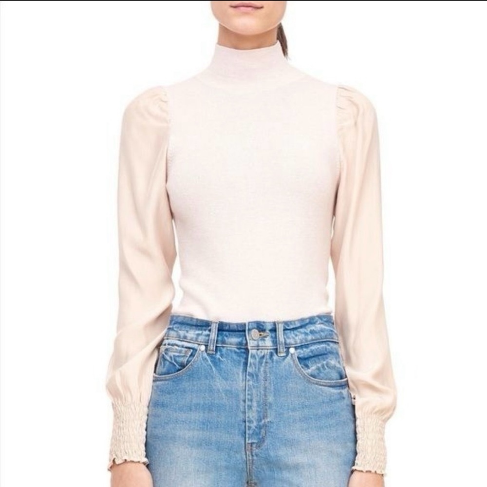 Rebecca Taylor Wool And Silk Mock Neck Sweater Size L